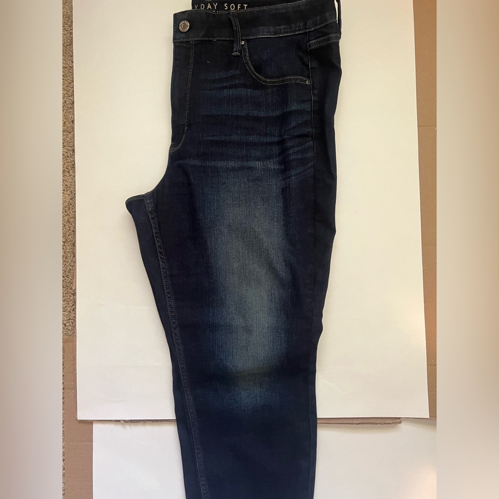White House Black Market Blue Super Skinny Ankle High Rise Curvy Jeans 16S